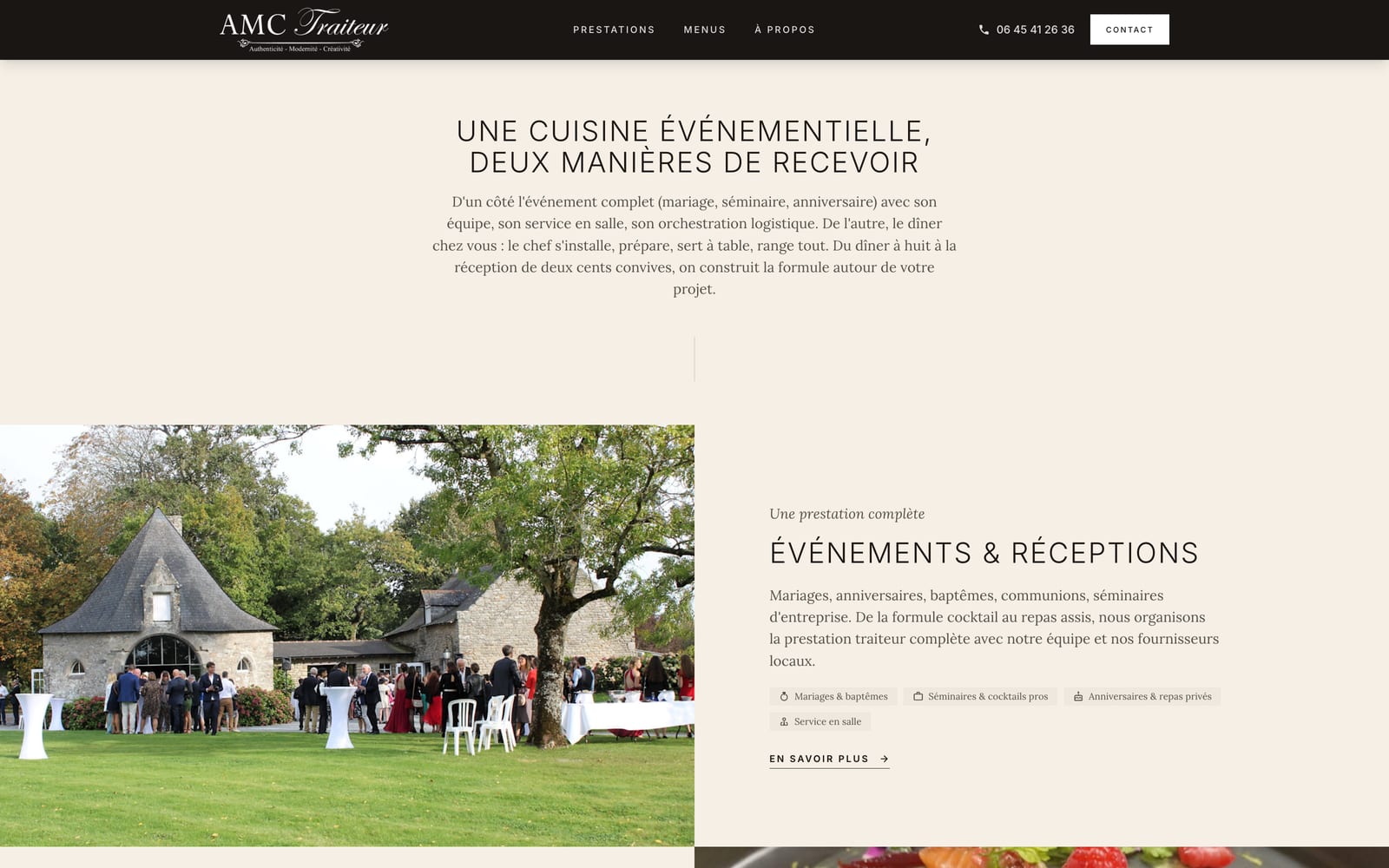 Site web client - AMC Traiteur