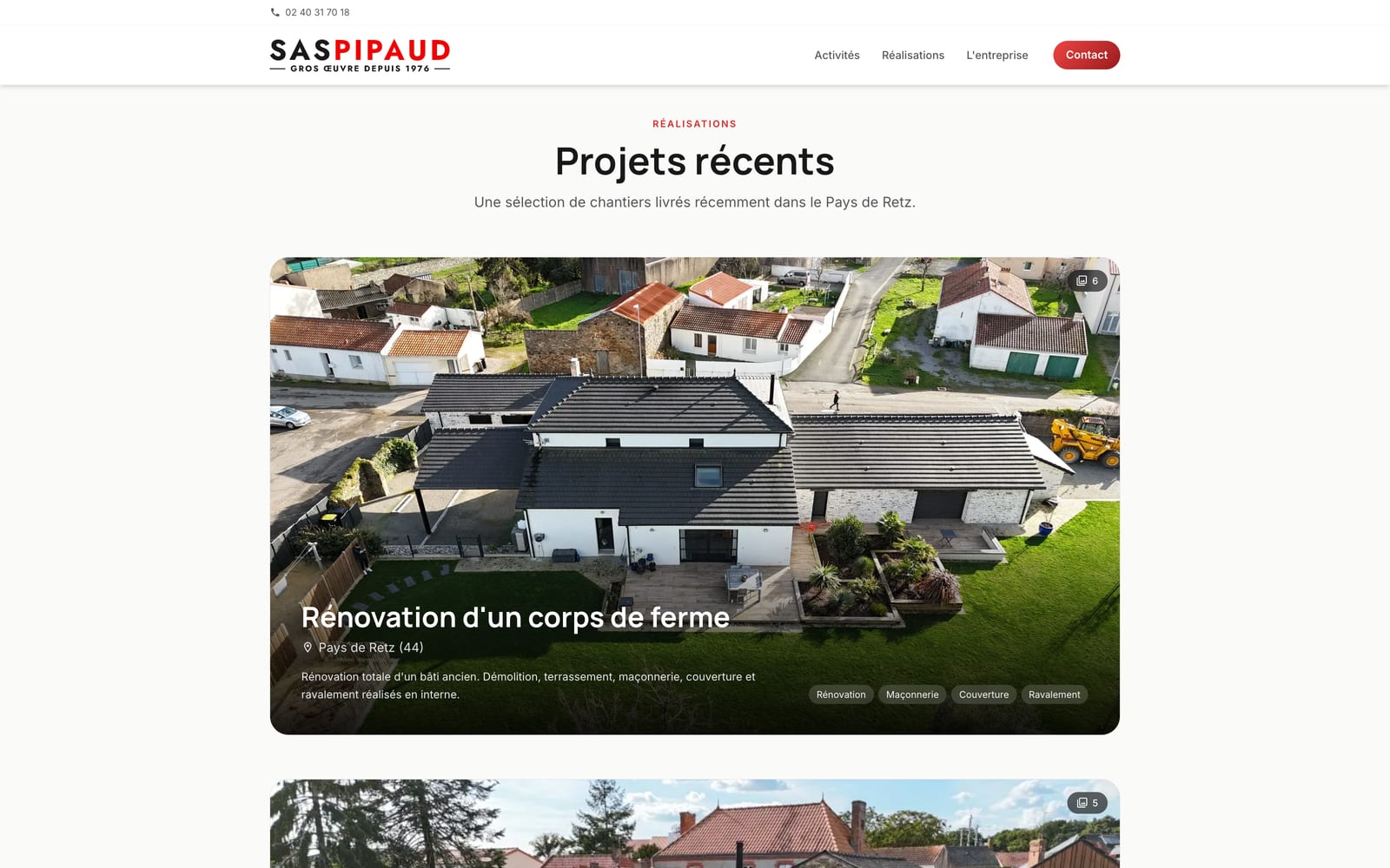 Site web client - SAS Pipaud